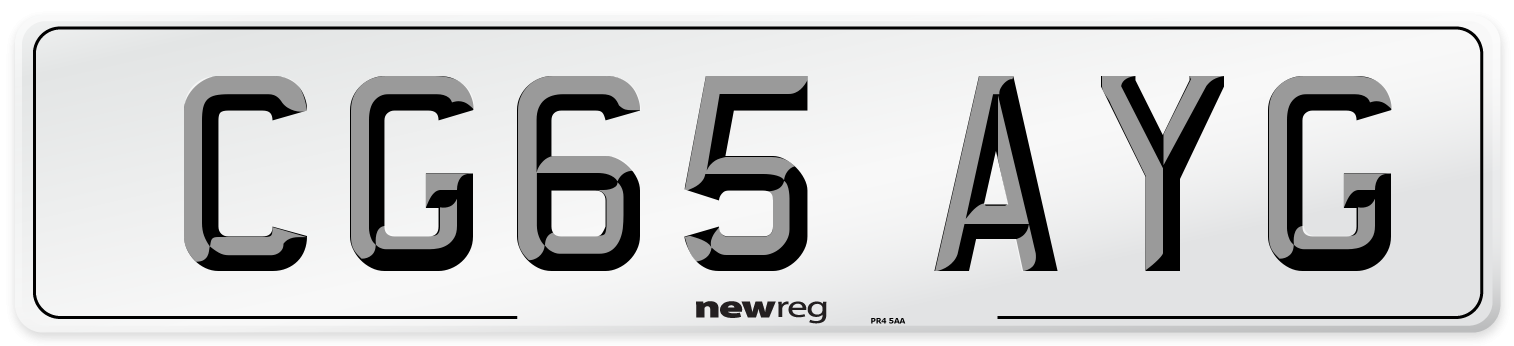CG65 AYG Number Plate from New Reg